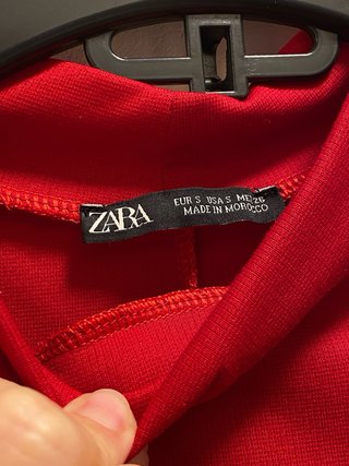Vestido Midi Zara Rojo T.S