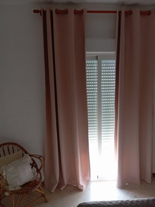 Cortinas rosas de tela terciopelo