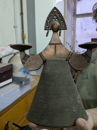 Candelabro Bronce Vintage Brutalista