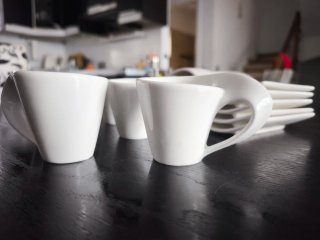 Set de 5 tazas Café Diseño Ondulado