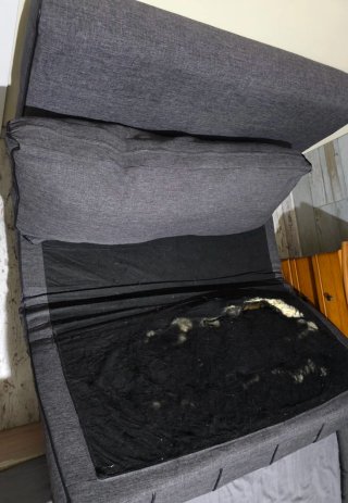 Sofá Cama Gris Tela.