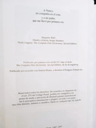 Diccionario Técnico Akal de cine. Descatalogado.