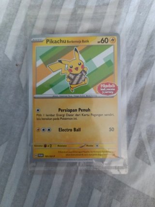 Pikachu Berkemeja Batik Indonesia Promo Card
