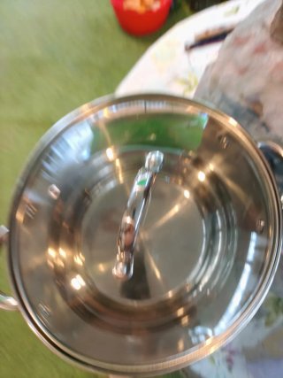 Olla de acero inoxidable con tapa de cristal