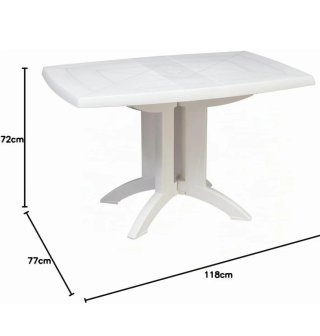 Mesa de balcón de resina blanca
