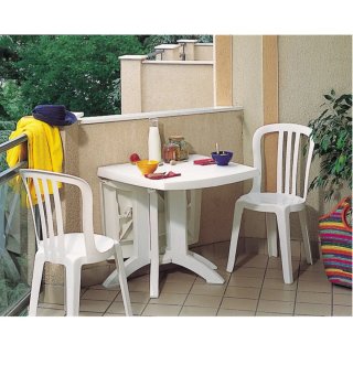 Mesa de balcón de resina blanca