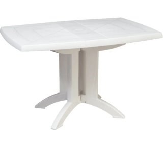 Mesa de balcón de resina blanca