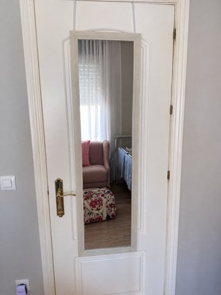 Espejo de puerta madera y cristal