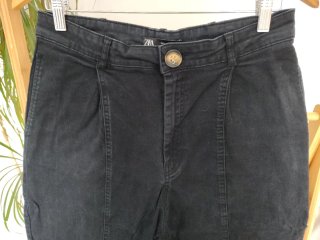 Pantalón Zara Carrot Tiro Alto Negro