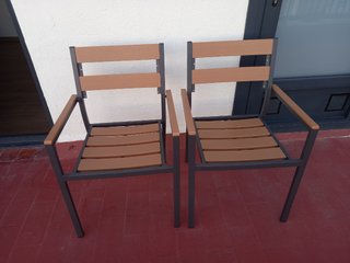 4 Sillas Jardín Sklum Madera y Metal