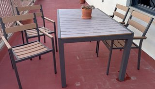 4 Sillas Jardín Sklum Madera y Metal