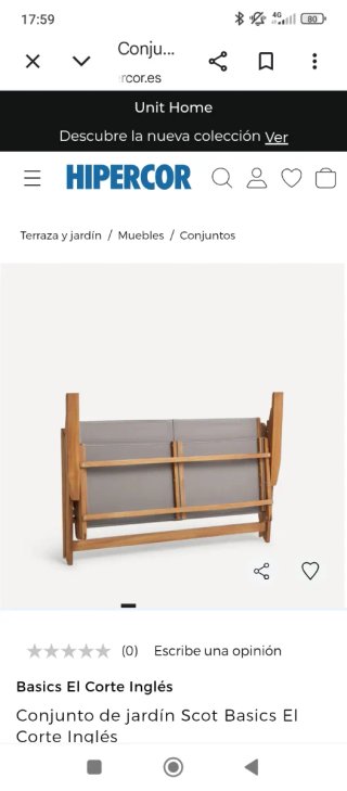Sofá de jardín El Corte Inglés 2 plazas