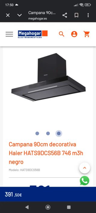 Campana Haier HATS9DCS56B Nueva