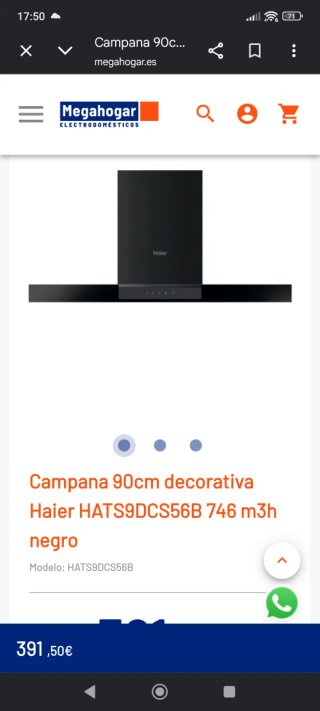 Campana Haier HATS9DCS56B Nueva