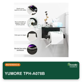 YUMORE portarrollos papel con estante acero