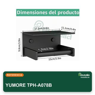 YUMORE portarrollos papel con estante acero