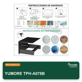 YUMORE portarrollos papel con estante acero