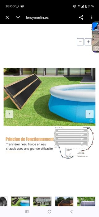 Calentador Solar Piscina Plástico Negro
