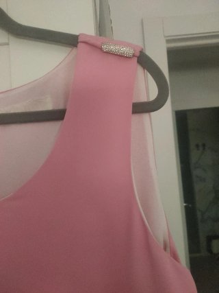 Vestido crepé rosa con forro
