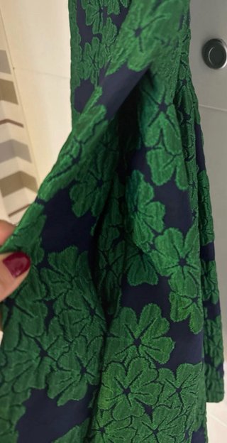 Vestido Carolina Herrera verde y azul