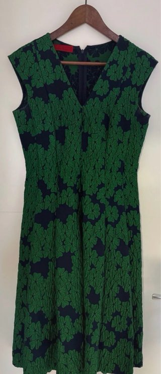 Vestido Carolina Herrera verde y azul