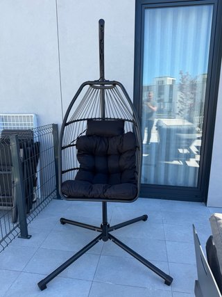 Silla Huevo Colgante Negra. Practicamente nueva