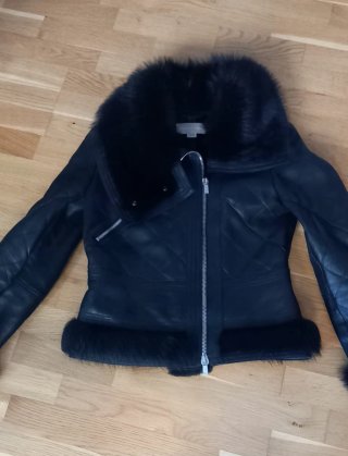 Cazadora Piel Negra con Pelo