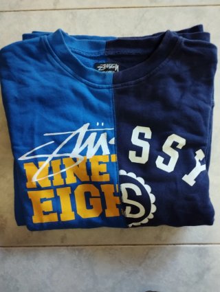 Felpa Stussy bicolore blu