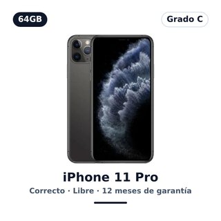 iPhone 11 Pro 64GB Dorado · Grado C · Libre