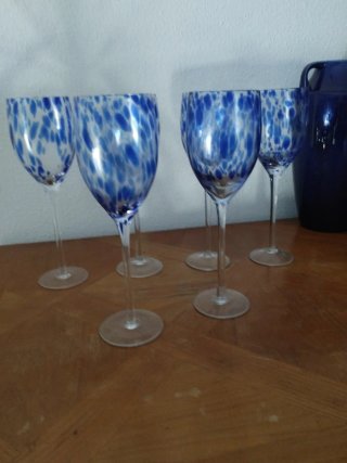 Copas de champagne vintage azul