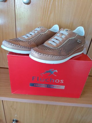 Zapatos Fluchos Mujer Beige/Marrón
