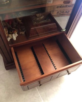 Mueble auxiliar equipo música madera cristal