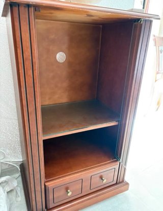 Mueble auxiliar equipo música madera cristal