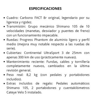 Bicicleta carretera Specialized Tarmac Carbono