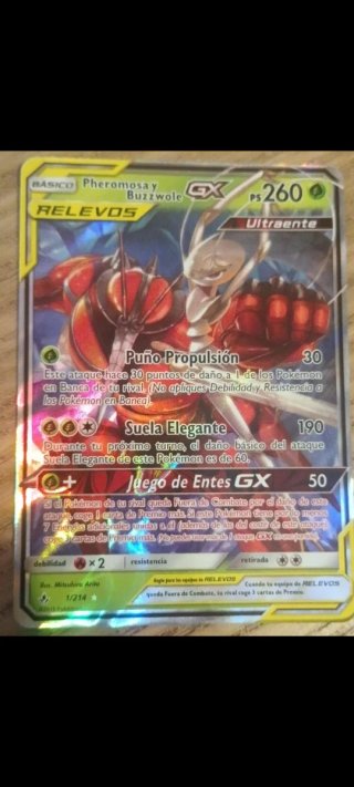 Carta Pokémon Pheromosa y Buzzwole GX 260 PS