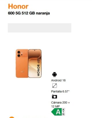 Honor 600 512GB Naranja