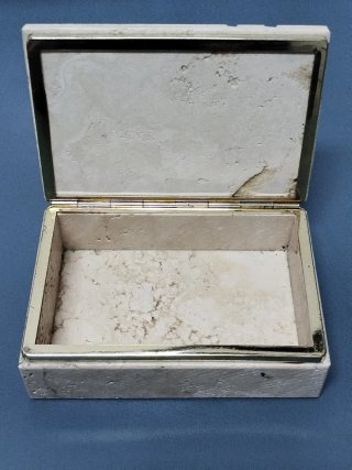 Scatola porta oggetti travertino e ottone