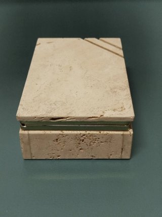 Scatola porta oggetti travertino e ottone