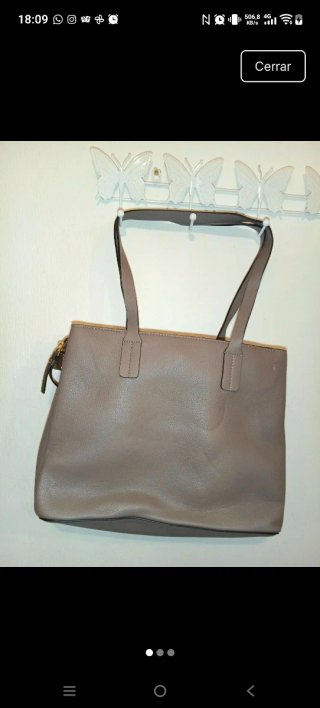 Bolso de cuero gris