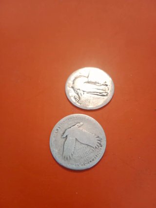 Monedas americanas con desgaste plata