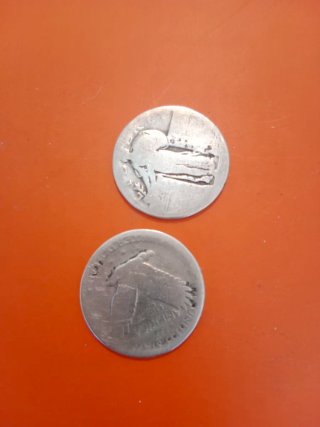 Monedas americanas con desgaste plata