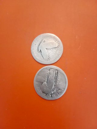 Monedas americanas con desgaste plata