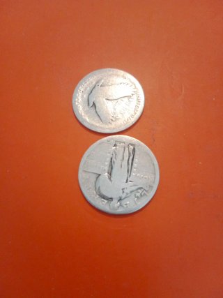 Monedas americanas con desgaste plata