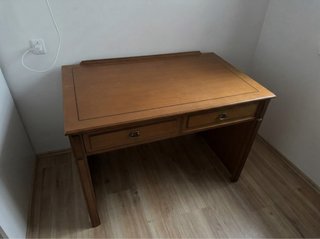 Escritorio de madera maciza con 2 cajones