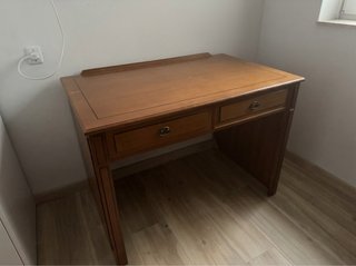 Escritorio de madera maciza con 2 cajones