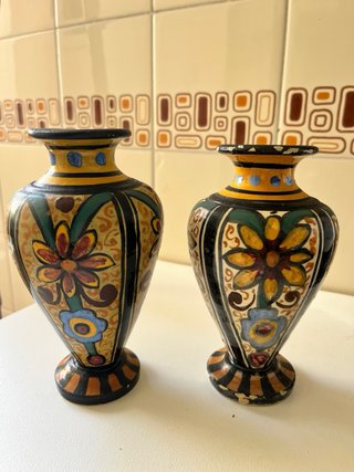 Jarrones Cerámica Artesanal Multicolor