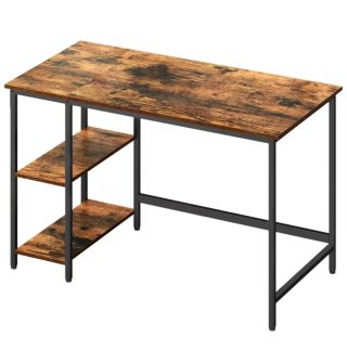 Escritorio Acero y Madera Marrón Negro
