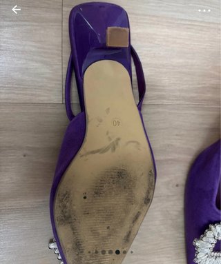 Zapatos de fiesta morados con pedrería Tacon 5 cm