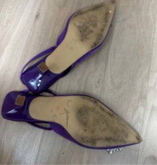 Zapatos de fiesta morados con pedrería Tacon 5 cm