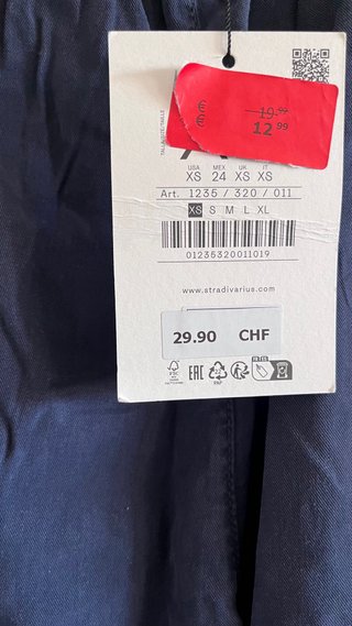 Pantalón fluido azul Stradivarius